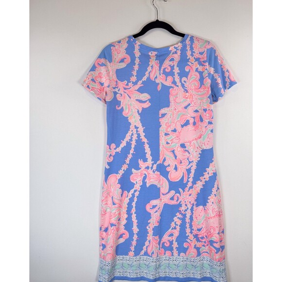 Lilly Pulitzer Womens Dress Blue Declan Floral Shift Short Sleeve A Line Small - Picture 7 of 10